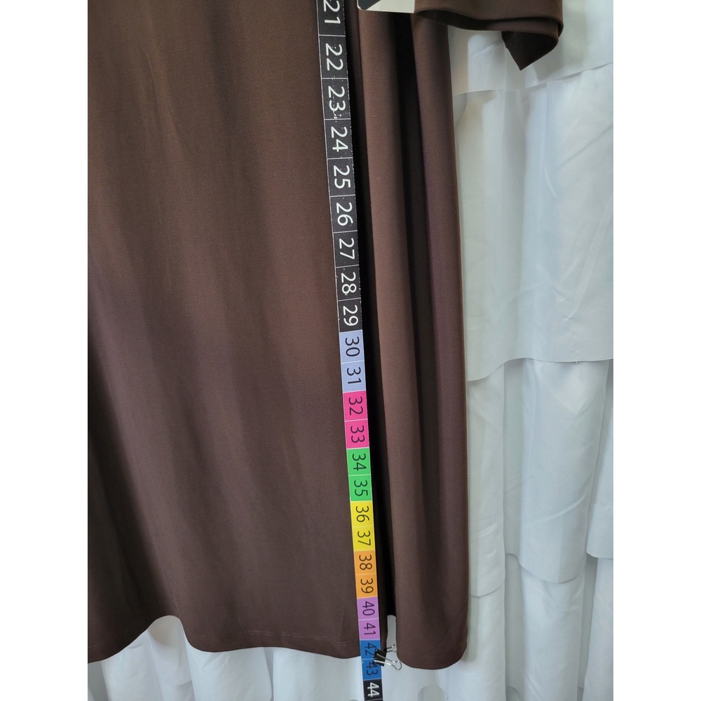 Attitudes by Renee Brown V-Neck 3/4 Sleeve Midi Dress Womens 2X New 1609 - Picture 3 of 8